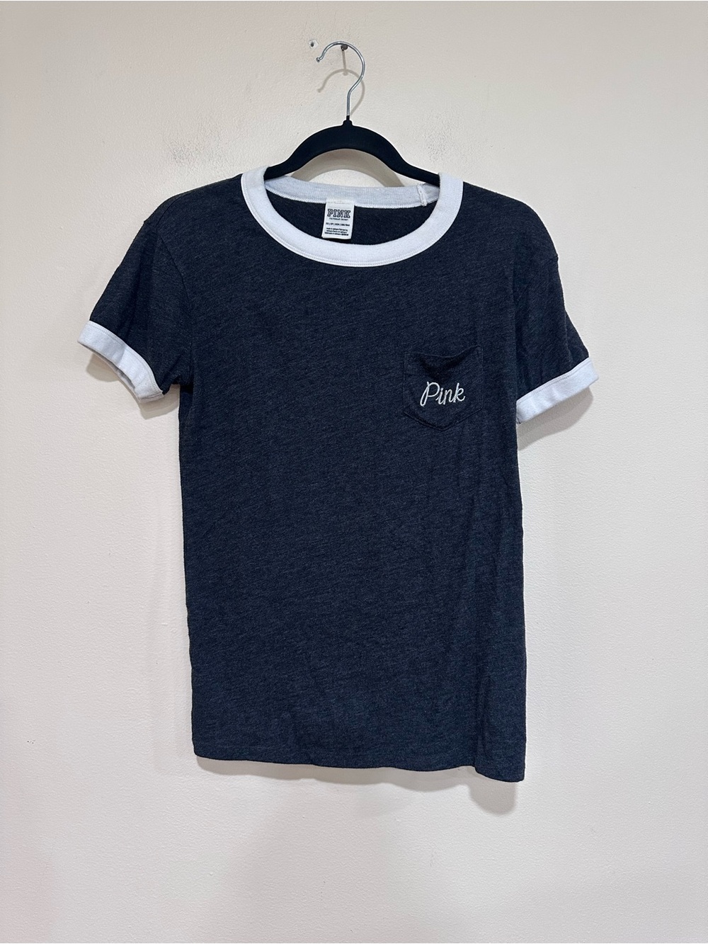 PINK Victoria’s Secret gray short sleeve t-shirt.  Size XS.